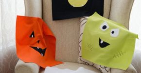 Flannel Halloween Face Pillows